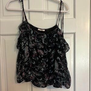 Ella moss Floral Black off the shoulder Top